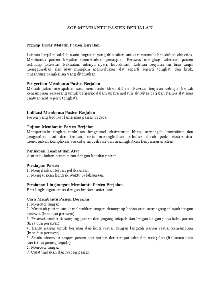 Asisten Keperawatan Membantu Pasien Berjalan