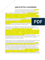 La Arrogancia de Los Economistas