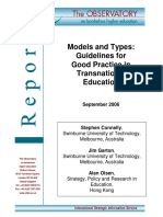 Models and Types - Guidelines For Good Practice in Transnational Education - September 2006