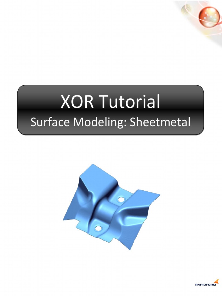 XOR Tutorial: Surface Modeling: Sheetmetal | PDF | License | Coordinate ...