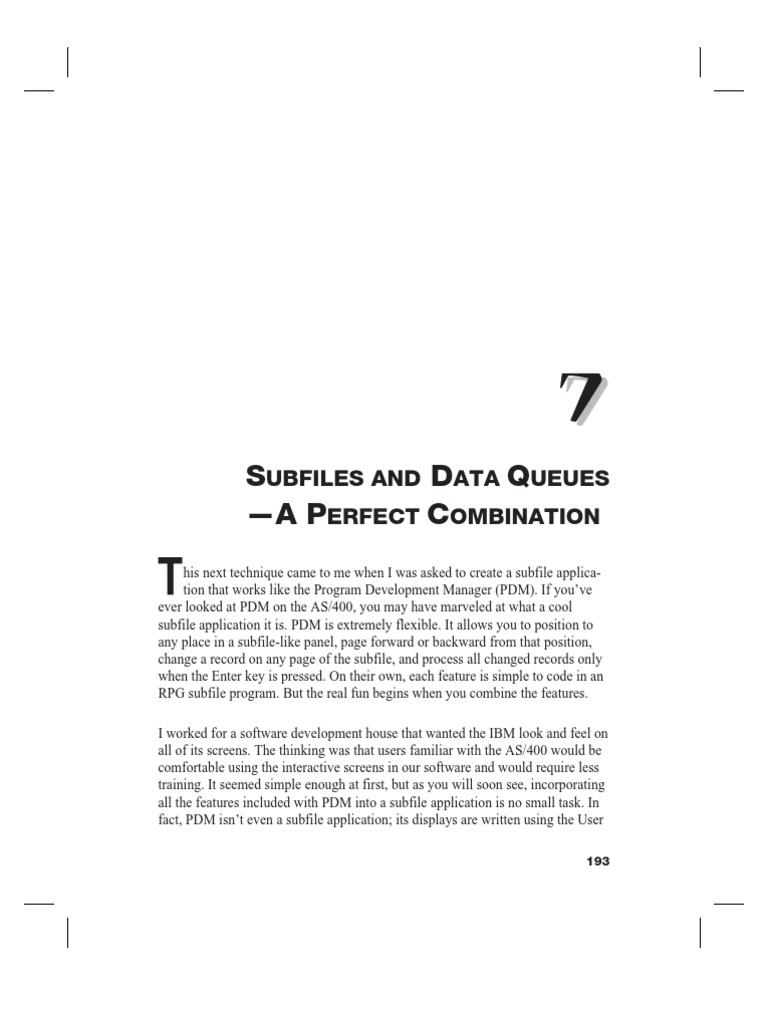 Subfiles in RPGIVexcerpt | PDF | Computers