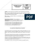 3 Filosofía Diferenciado Guía N°1 Aprendizaje y Actividad. Filosofía Seminario Preguntas y Métodos