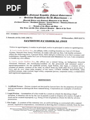 Affidavit of Truth