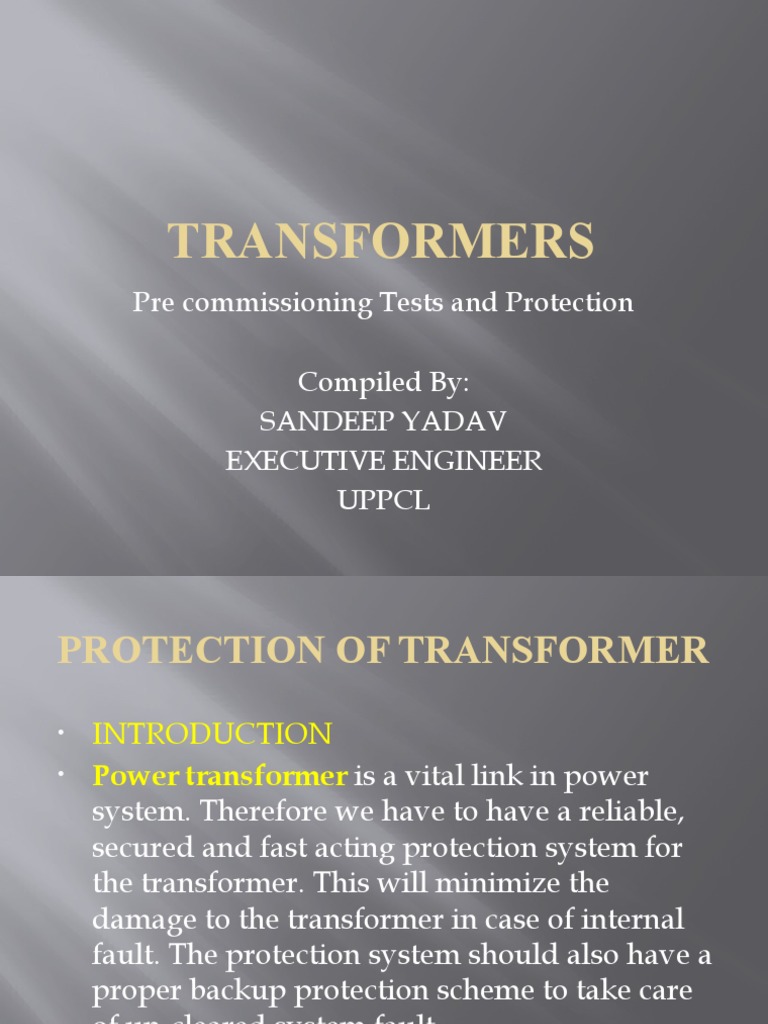 Transformer Protection Devices Overview | PDF | Transformer | Relay
