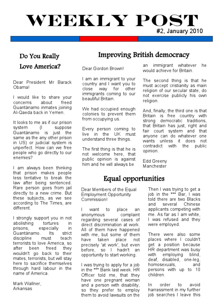 Weekly Post: Improving British Democracy | PDF | Guantanamo Bay ...
