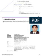 Dr. Tasawar Hayat - Department of Mathematics