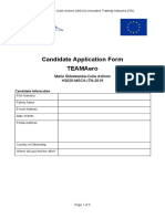 Candidate Application Form Teamaero: Marie Skłodowska-Curie Actions H2020-Msca-Itn-2019