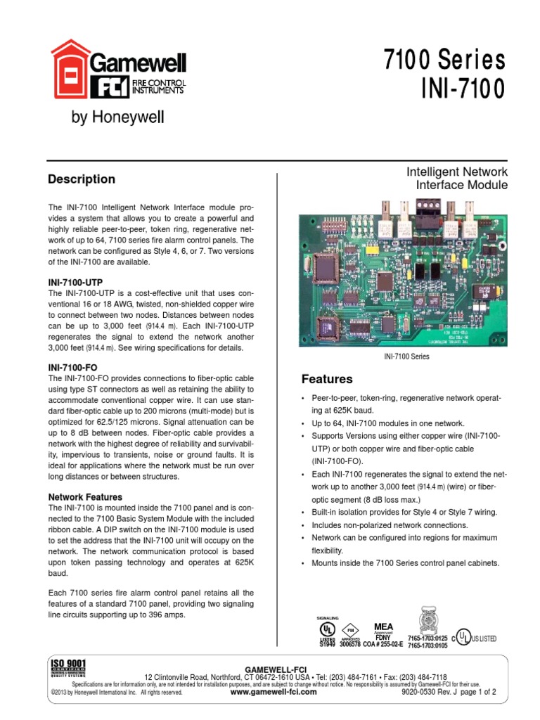 7100 Series INI-7100: Description | PDF | Computer Network | Networks