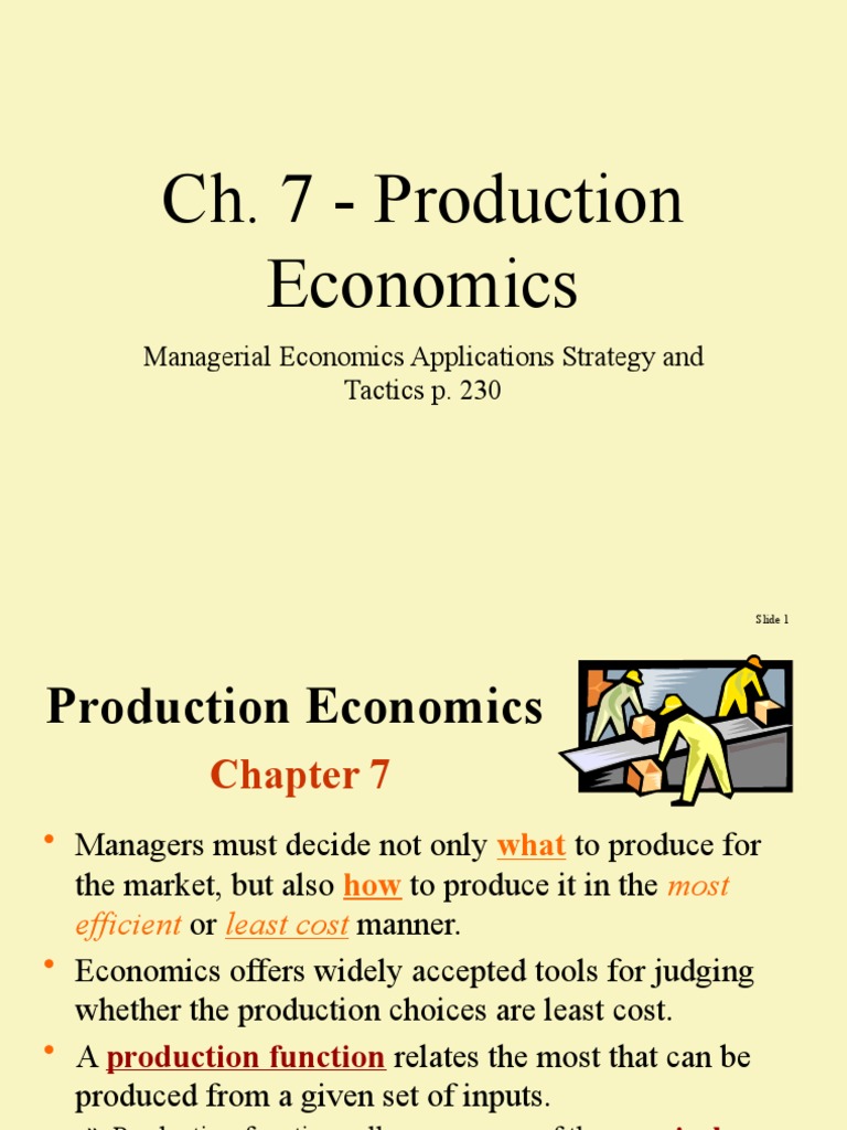 Production Functions in Managerial Economics | PDF | Production ...