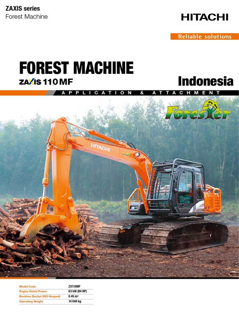 Hitachi ZX110MF Forestry Machine Overview | PDF | Pump | Horsepower