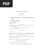 Real Analysis Exercises: 1 The Real Numbers: Sets, Sequences, and Func-Tions 2 Lebesgue Measure