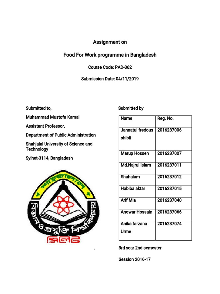 Food for Work Programme in Bangladesh | PDF | Food Security | World ...