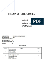 Theory of Structures-I: Sanjith R Lecturer in Civil Engg GPC Muttom