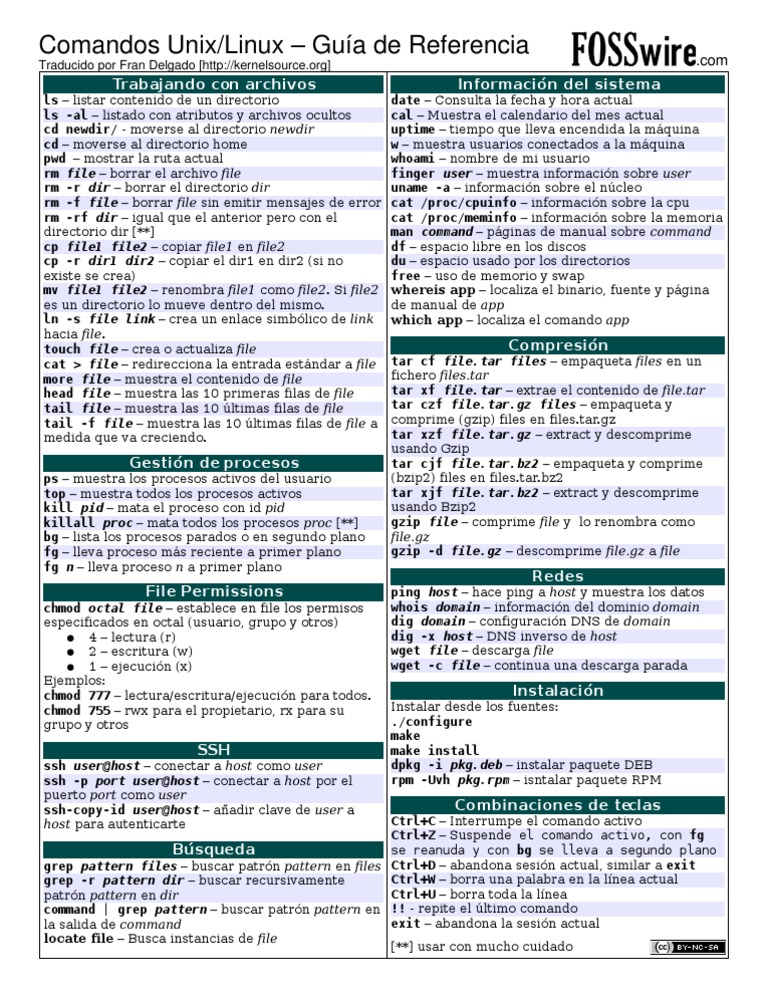 Comandos Linux | PDF | Archivo de computadora | Directorio (Computación)