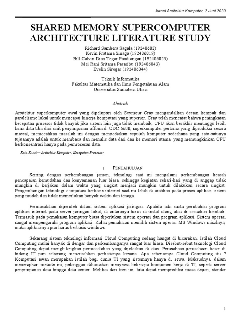 Arsitektur Shared Memory Superkomputer | PDF | Seni | Komputer