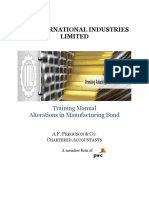 Alterations in Manufacturing Bond Training Manual
