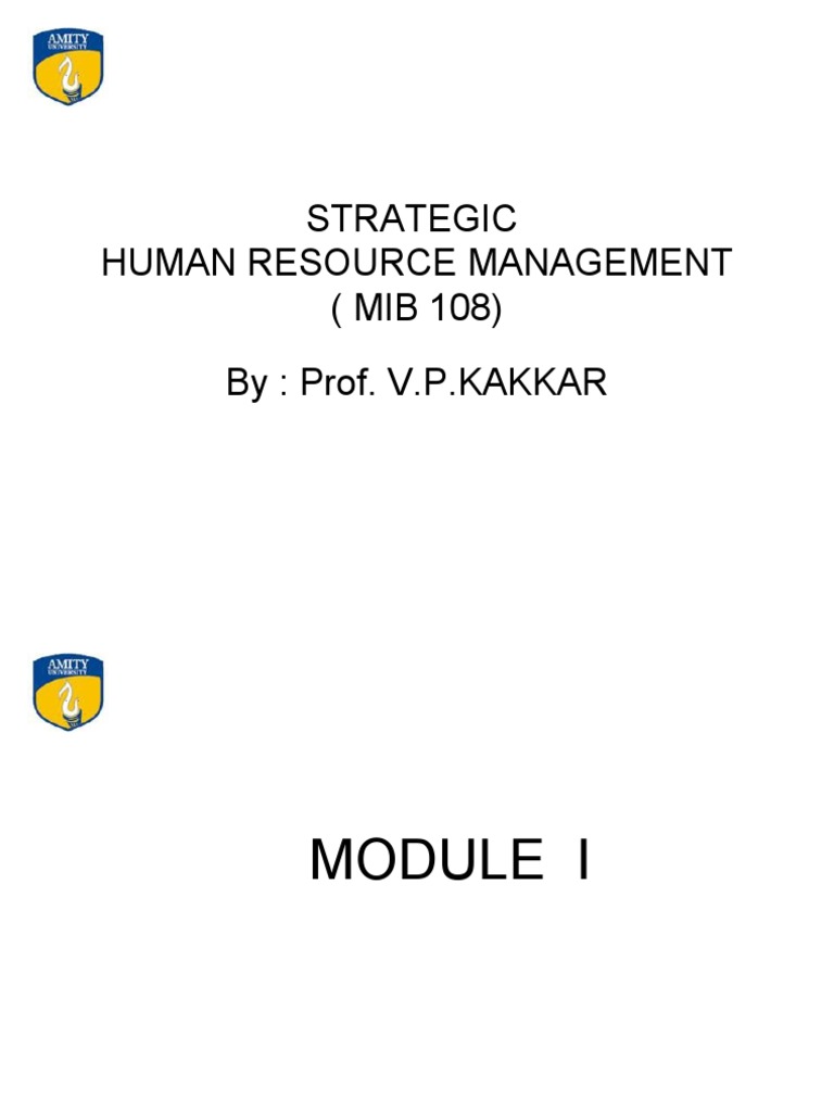 Strategic Human Resource Management Overview | PDF | Strategic ...