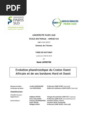 Evolution Phanerozoique Du Craton Ouest Africain Et De Ses Bordures Nord Et Ouest Tectonique Des Plaques Geologie