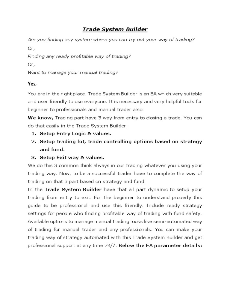 Trade System Builder for Effective Trading | PDF | Option (Finance ...