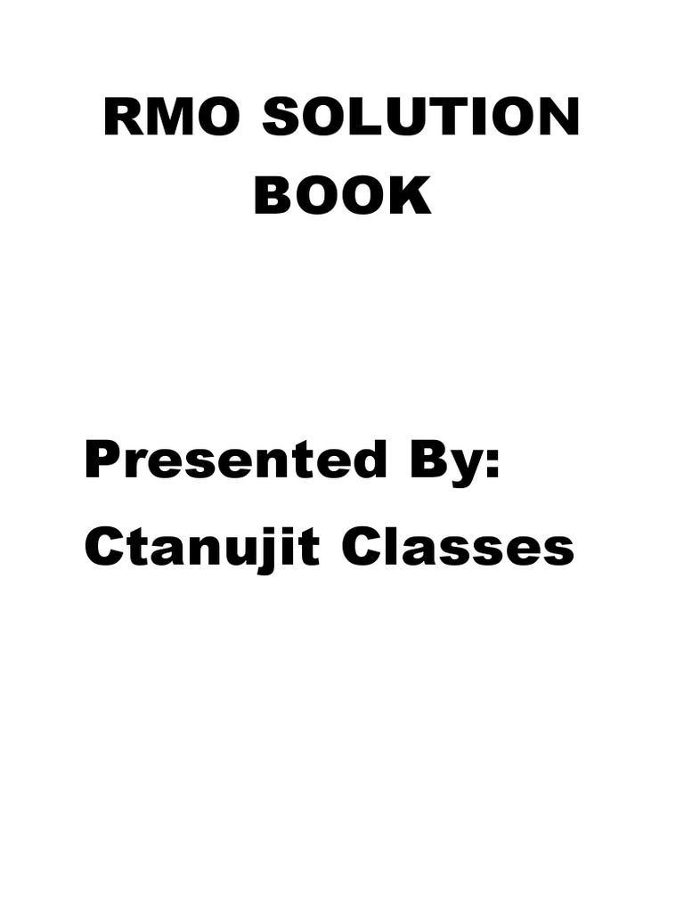 Rmo Solutions PDF | PDF