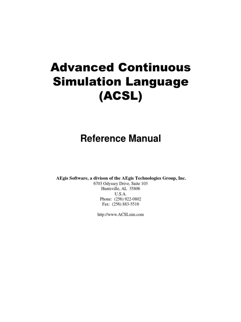 ACSL Reference Manual | PDF | Software | Areas Of Computer Science