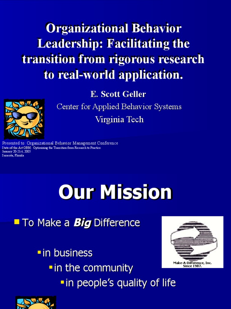 Organizational Behavior Leadership: Facilitating The Transition From ...