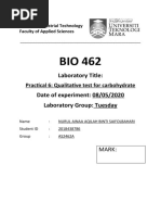 Laboratory Title:: Practical 6: Qualitative Test For Carbohydrate