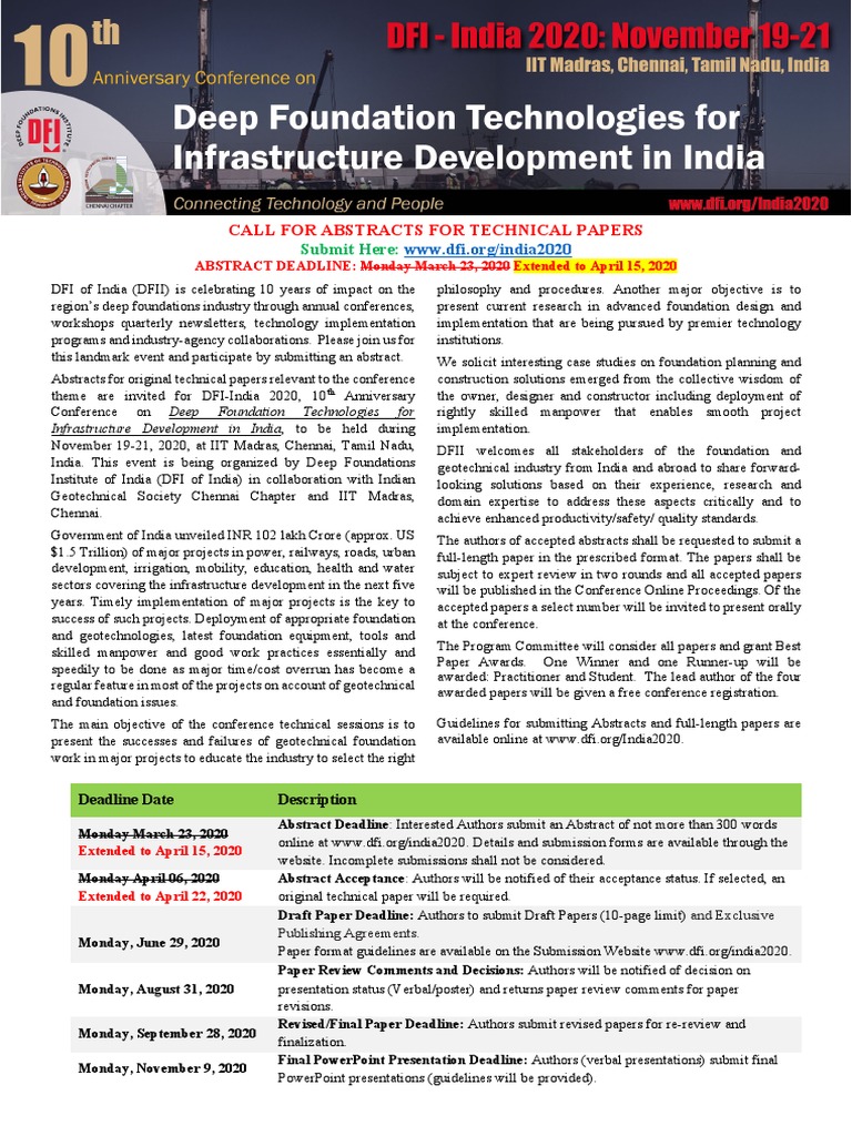 Call For Abstracts For Technical Papers: Submit Here | PDF | Deep ...