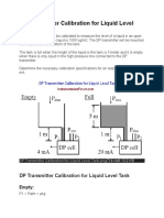 DP Transmitter Calibration for Liquid Level Tank