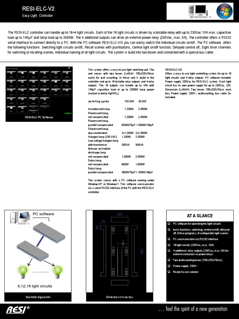 RESI-ELC Light Controller Software | PDF | Incandescent Light Bulb | Relay