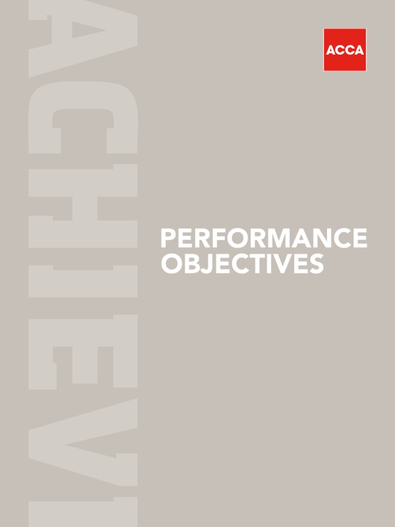 ACCA Performance Objectives Guide | PDF | Audit | Risk
