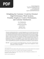 Delighting The Customer: Creativity-Oriented High-Performance Work Systems, Frontline Employee Creative Performance, and Customer Satisfaction