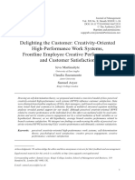 Delighting The Customer: Creativity-Oriented High-Performance Work Systems, Frontline Employee Creative Performance, and Customer Satisfaction