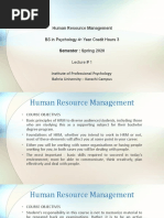 Human Resource Management: BS in Psychology 4 Year Credit Hours 3