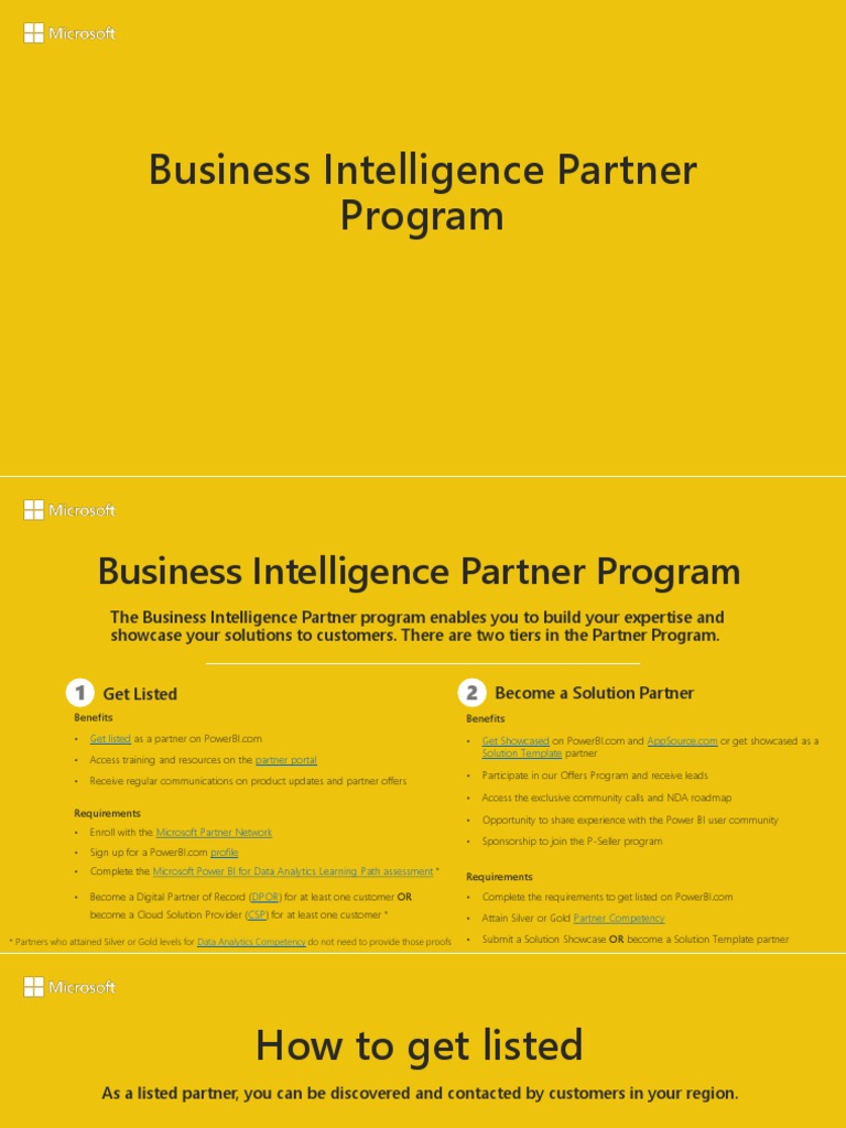 BI Partner Program Overview & Incentives | PDF | Microsoft Azure ...
