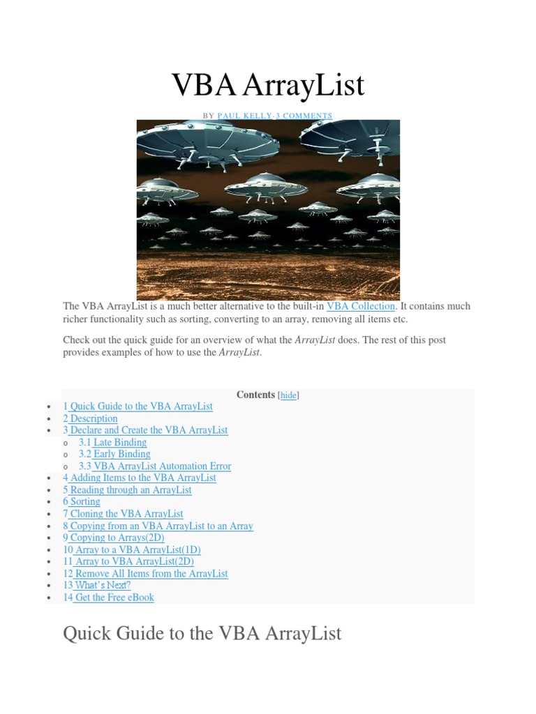 Array List | PDF | Visual Basic For Applications | Array Data Structure
