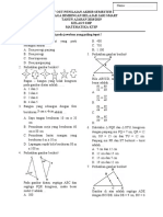 Soal Pas Matematika SMP Kelas 9 Kurikulu