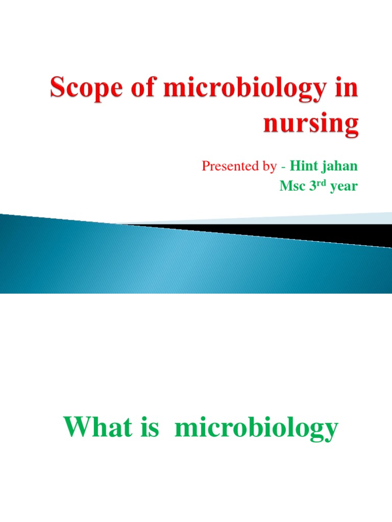 Scope of Microbiology in Nursing PDF Cell (Biology) Infection