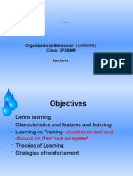 Organisational Behaviour: LEARNING Class: 2P3BBM Lecturer:: Business School