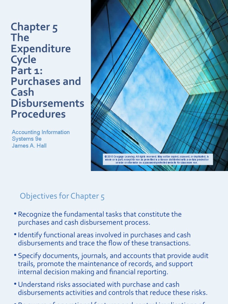 The Expenditure Cycle Purchases and Cash Disbursements Procedures PDF