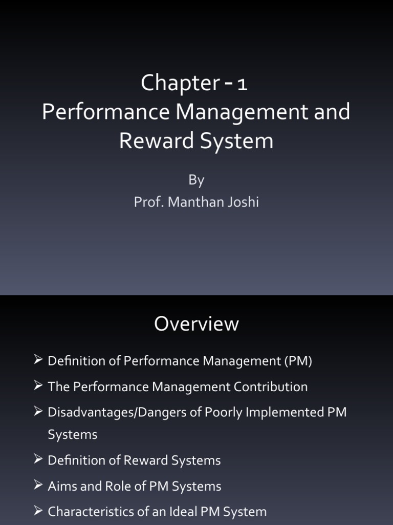 1 Performance Management and Reward System: by Prof. Manthan Joshi ...