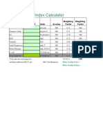 Water Quality Index Calculator: Test Weighting Weighting Parameter Result Units Q-Value Factor Factor