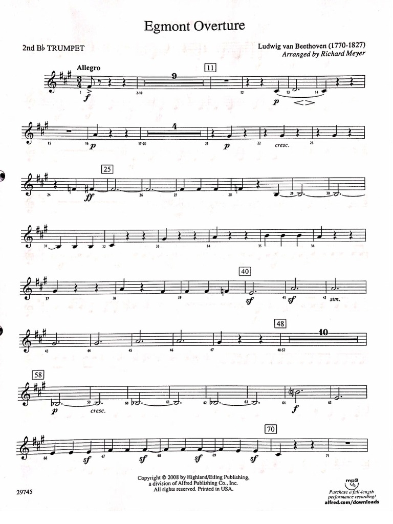 Egmont Overture TRUMPET 2 PDF