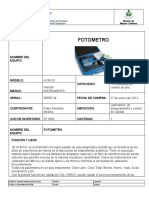 Ficha Tecnica Del Fotometro