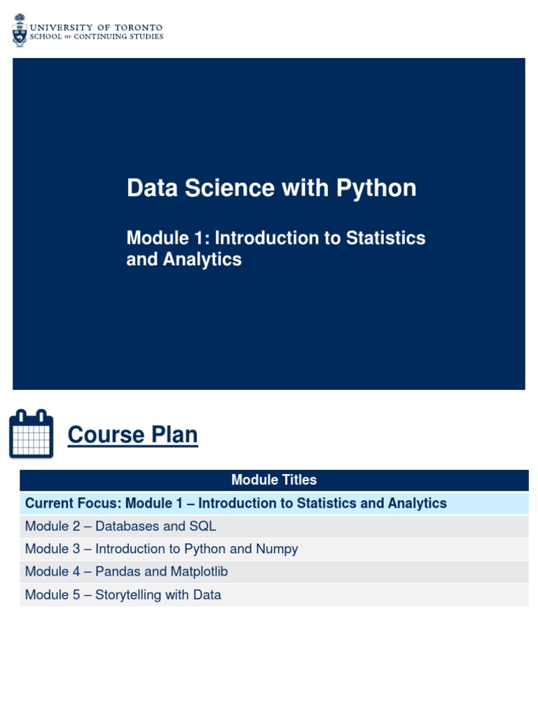 SCS3250A - Module 1 - Introduction To Statistics and Analytics | PDF ...