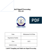 Digital Signal Processing: Name Registration Number Class Instructor Name