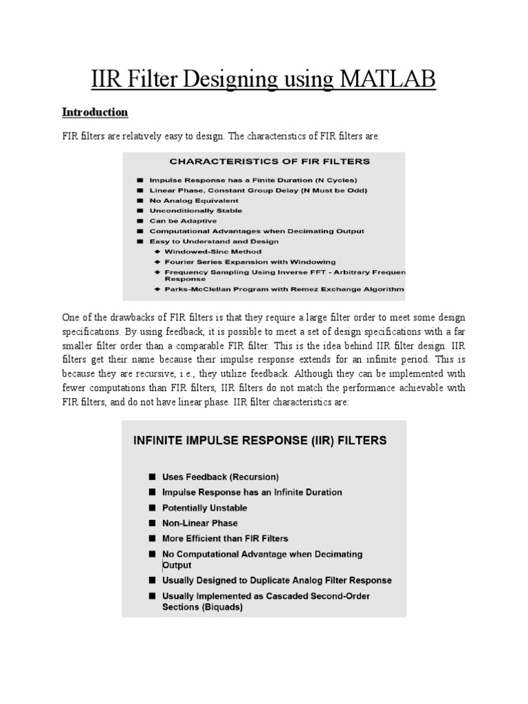 IIR Filter Designing Using MATLAB | PDF | Filter (Signal 