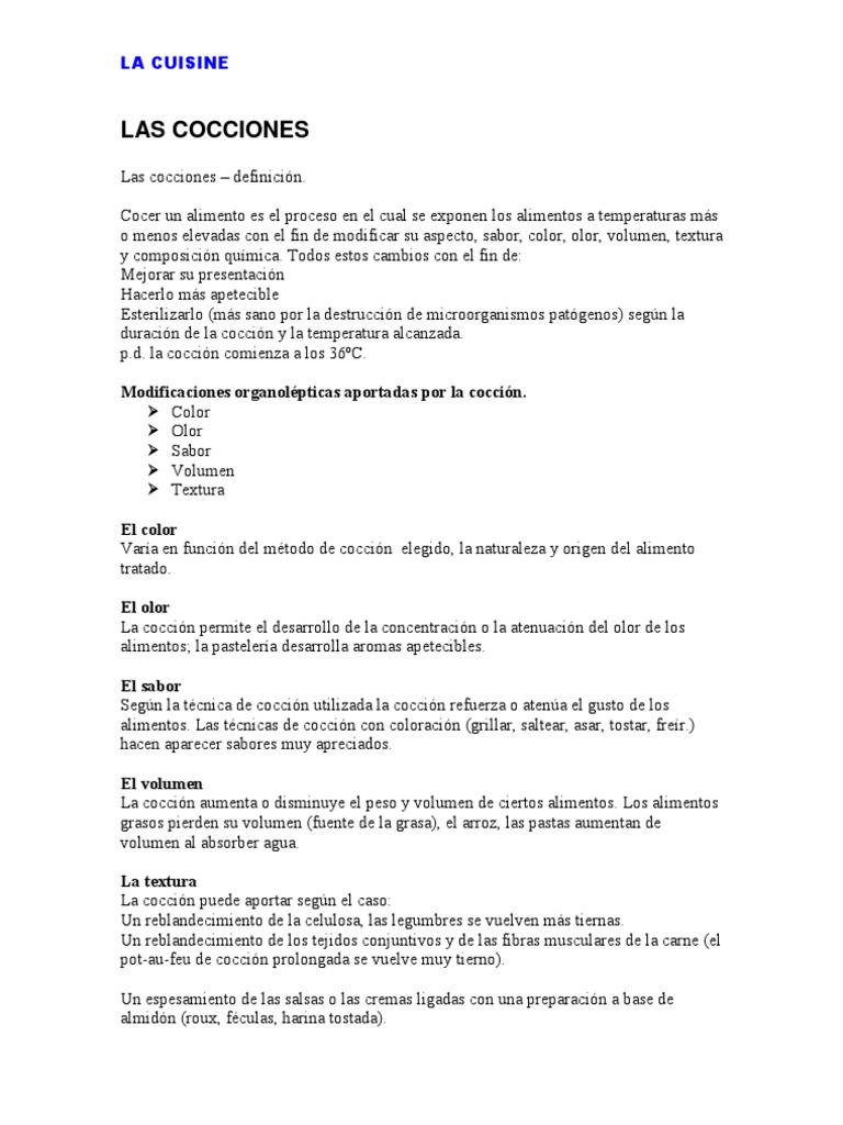 Métodos y Efectos de la Cocción | PDF | Cocinando | Fritura