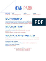 Dean Park - Creative Resume Design 1
