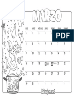 Calendario Infantil 2020 Colorear Marzo PDF